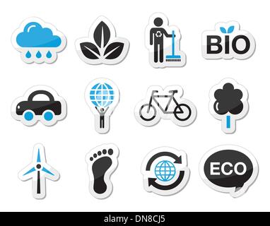 L'écologie, vert, recyclage vector icons set Illustration de Vecteur