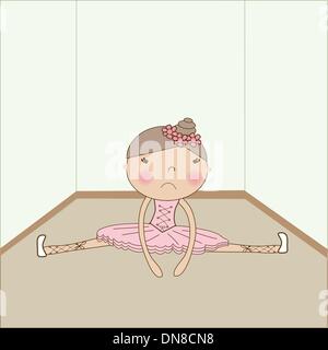 Ballerine triste mignon est tombé sur le plancher Illustration de Vecteur