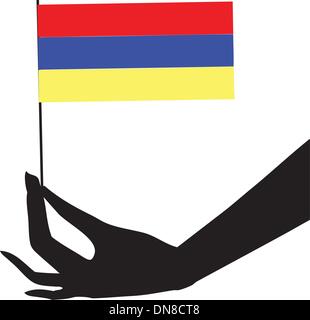 L'Arménie drapeau dans sa main Illustration de Vecteur