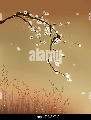 La peinture de style oriental, de prunier Illustration de Vecteur