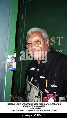 10 août 2001 - K22650MI : LOUIS ARMSTRONG 100E ANNIVERSAIRE.NEW ORLEANS, 08/03/2001.ELLIS MARSALIS. MARTY ISRAËL/(2001 Image : © Crédit Photos Globe/ZUMAPRESS.com) Banque D'Images