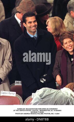 19 janvier 2001 - K20891AR : INAUGURATION CÉRÉMONIE.À L'UNITED STATES CAPITOL, WASHINGTON, DC. 01/20/2001.GEORGE P. BUSH . ANDREA 2001 RENAULT/(Credit Image : © Globe Photos/ZUMAPRESS.com) Banque D'Images