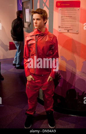 Justin Bieber cire figure dans le Madame Tussauds Amsterdam aux Pays-Bas. Banque D'Images