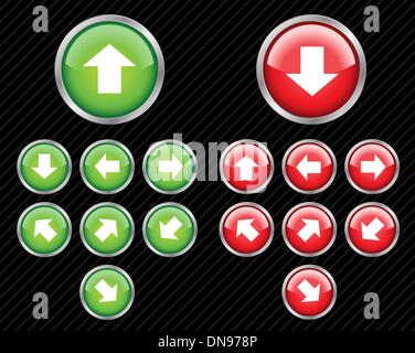 Ensemble de boutons de direction du vecteur à l'aide des flèches. Facile à éditer, tout s Illustration de Vecteur
