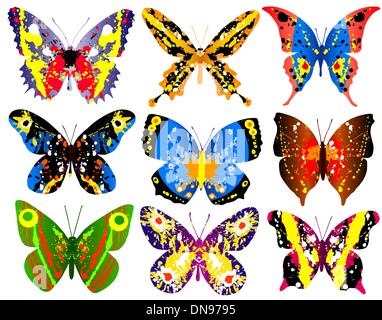Papillons colorés Illustration de Vecteur