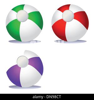 Ensemble de ballons de plage de couleur Illustration de Vecteur