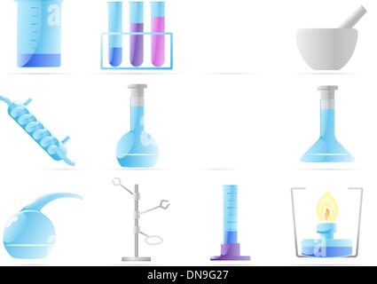 Des icônes pour laboratoire chimique Illustration de Vecteur