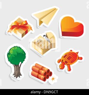 Autocollant divers icon set Illustration de Vecteur