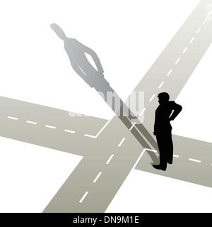 À la croisée des chemins Illustration de Vecteur