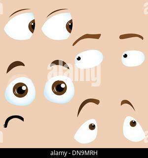 Ensemble de 5 dessins les yeux. Illustration de Vecteur