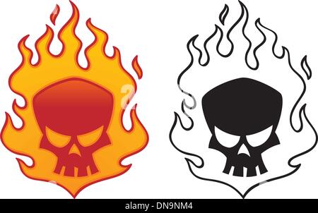 Flaming Skull Illustration de Vecteur