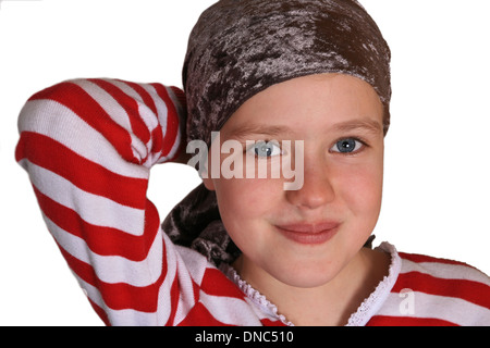 Le Portrait of a cute girl scandinave en studio Banque D'Images