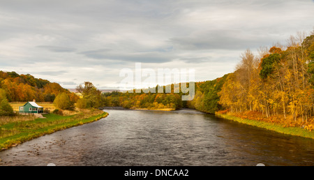 Rivière Spey au Bateau Noir, Ballindalloch, Speyside, en Ecosse. Banque D'Images