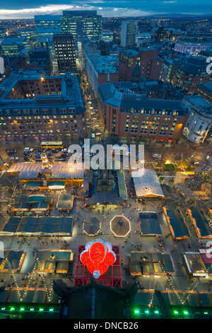 Marchés de Noël de Manchester Square Albert Banque D'Images