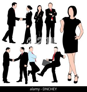 Les gens d'affaires ensemble Silhouettes Illustration de Vecteur