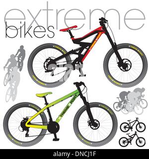 Jeu de silhouettes Bikers Illustration de Vecteur