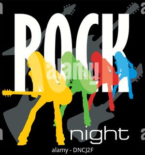 Éléments de Rock T-shirts set Illustration de Vecteur