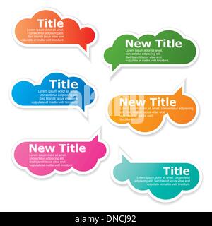 Jeu de bulles nuageux Illustration de Vecteur