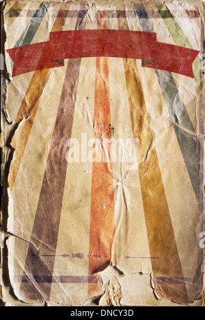 Revival rétro vertical sunbeam poster par un arrière-plan en couleur du ruban Banque D'Images