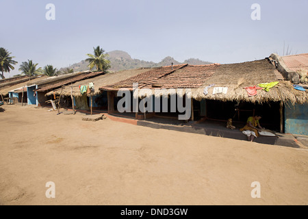 L'établissement Village, Orissa, Inde Banque D'Images