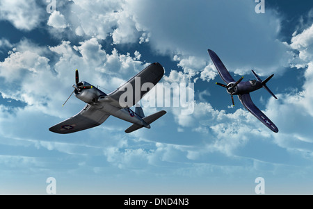 Une paire de Vought F4U Corsair fighters Banque D'Images