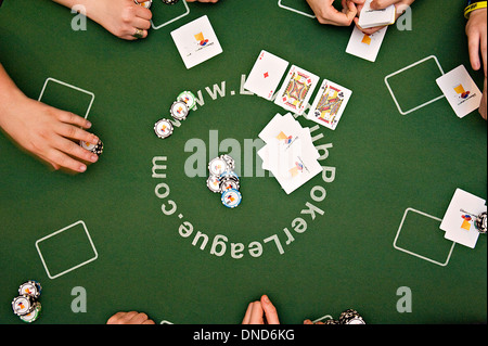 Une 'vue' d'un jeu de poker Banque D'Images