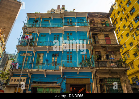 La Maison Bleue, Wan Chai, Hong Kong Banque D'Images