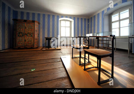 L'architecte et designer autrichien Josef Hoffmann (1870-1956) Musée dans la maison natale de Hoffmann en maison Brtnice - République tchèque, le 21 décembre 2013. (CTK Photo/Lubos Pavlicek) Banque D'Images