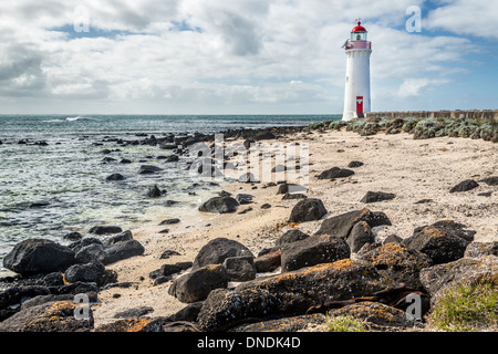 Phare de Griffiths Island, Port Fairy, Victoria, Australie Banque D'Images