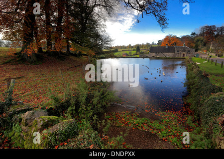 L'automne, village Tissington, parc national de Peak District, Derbyshire, Angleterre, RU Banque D'Images