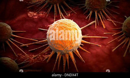Image conceptuelle du virus du cancer. Banque D'Images