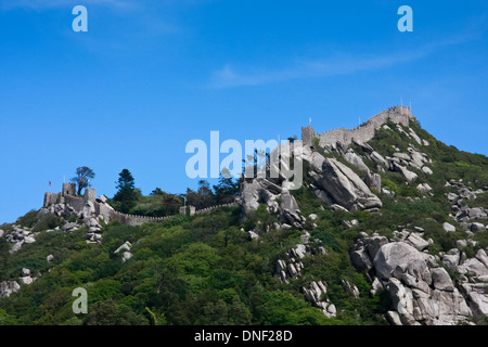 Château des Maures (Castelo dos Mouros) sur la colline surplombant Sintra, Portugal Banque D'Images