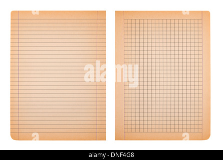 Pages de vieux papier de l'ordinateur portable Banque D'Images