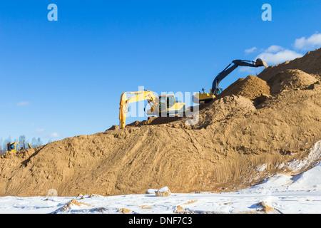 Construction transport jaune Banque D'Images