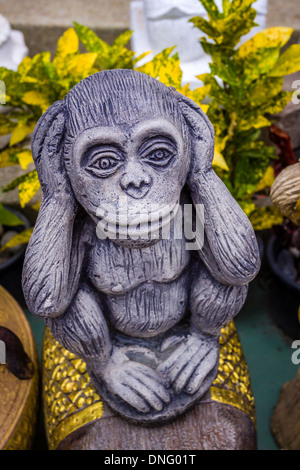 Sage singe en Asie temple, Chiang Mai, Thaïlande Banque D'Images