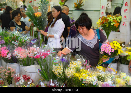 Hong Kong Chine,HK,Chinois,Oriental,Kowloon,Prince Edward,Flower Market Road,Mongkok,vendeurs,stall stands stand marché achat vente, exposition s Banque D'Images