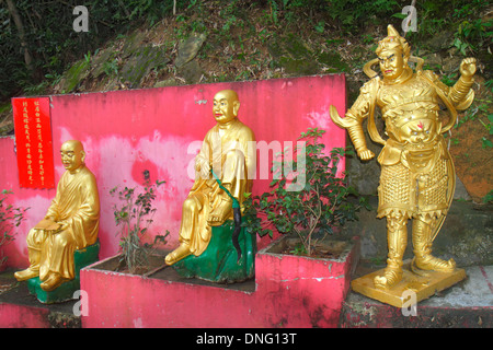 Hong Kong Chine,HK,Asie,Chinois,Oriental,nouveaux Territoires,Sha Tin,Ten mille 10,000 Monastère Buddhas,Golden,PATH,statues,Bouddha,Bouddhisme,HK130924780 Banque D'Images