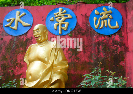 Hong Kong Chine,HK,Asie,Chinois,Oriental,nouveaux Territoires,Sha Tin,Ten Thousand 10,000 Monastère Buddhas,Golden,PATH,statues,Bouddha,Bouddhisme,cantonais C Banque D'Images