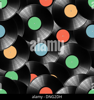 Vieux disques en vinyle transparent background Banque D'Images