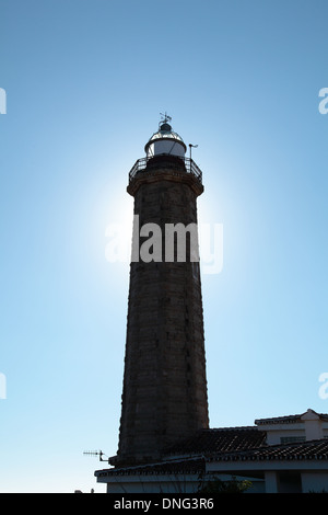 Phare à Estepona près de Marbella Costa del Sol Espagne Banque D'Images