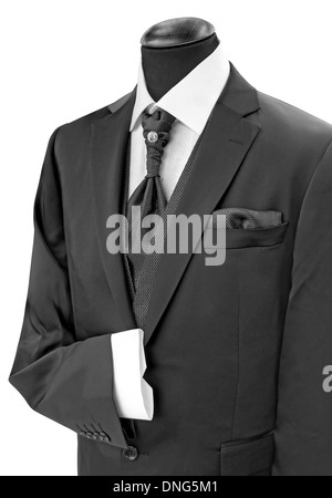 L'homme noir élégant costume, isolé sur fond blanc Banque D'Images