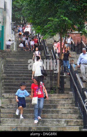 Hong Kong Chine,HK,Asie,chinois,oriental,île,Sheung WAN,Mid levels,Ladder Street,marches escalier escalier,asiatique asiatique asiatique immigrants immigrants ethniques mi Banque D'Images