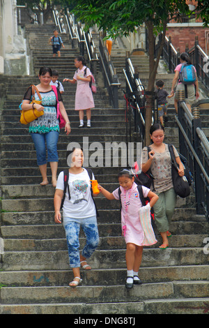 Hong Kong Chine,HK,Asie,chinois,oriental,île,Sheung WAN,Mid levels,Ladder Street,marches escalier escalier,asiatique asiatique asiatique immigrants immigrants ethniques mi Banque D'Images