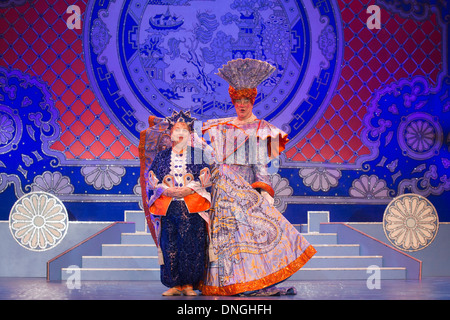 Une séance de photos pour la marque Aladdin Panto avec Jo et Matthew Kelly au nouveau théâtre de Wimbledon, Wimbledon, Londres Banque D'Images