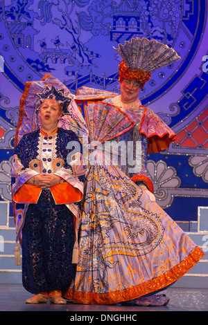 Une séance de photos pour la marque Aladdin Panto avec Jo et Matthew Kelly au nouveau théâtre de Wimbledon, Wimbledon, Londres Banque D'Images