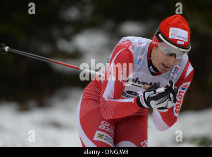 Oberhof, Allemagne. 28 Dec, 2013. Skieuse polonaise Sylwia Jaskowiec a été troisième placé au prologue pour le Tour de ski à Oberhof, Allemagne, le 28 décembre 2013. Photo : HENDRIK SCHMIDT/dpa/Alamy Live News Banque D'Images