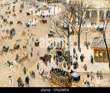 Camille Pissarro, Place du Theatre Francais 1898 Huile sur toile. Los Angeles County Museum of Art, Los Angeles, USA. Banque D'Images