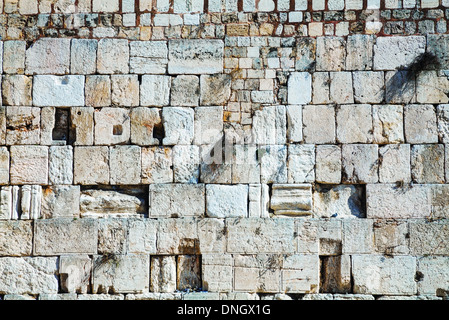 Des pierres du mur des lamentations fermer jusqu'à Jérusalem, Israël Banque D'Images