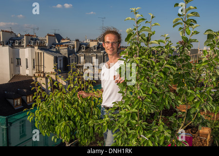 NICOLAS BEL, ingénieur, TOIT JARDIN EXPÉRIENCE À L'ÉCOLE AGROPARISTECH, 5ème arrondissement, Paris (75), FRANCE Banque D'Images