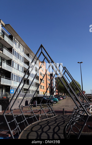 Passerelle pour piétons sur l'île de Java (île de Java) à Amsterdam, Pays-Bas. Banque D'Images